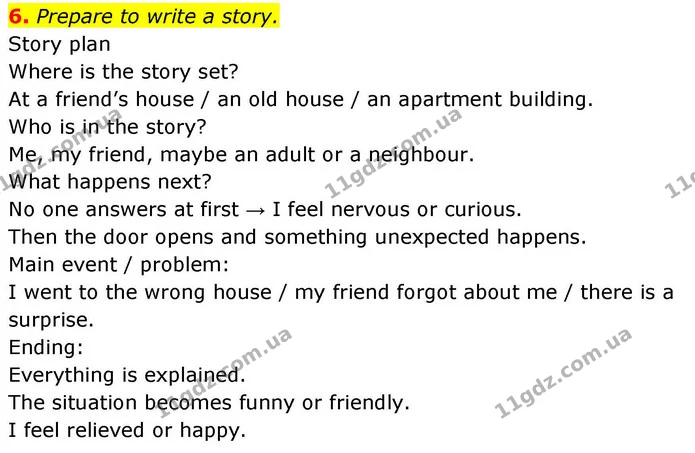 6. Prepare to write a story. — ГДЗ робочий зошит Англійська мова 8 клас Гарет Джонс 2025