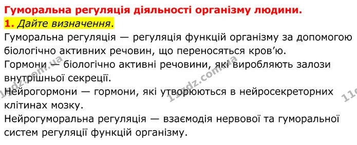 1. Дайте визначення. — ГДЗ Робочий зошит Біологія 8 клас Кулініч