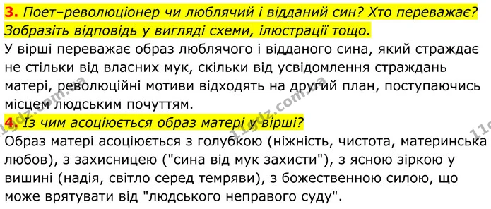 3. Поет–революціонер чи люблячий і відданий син? Хто переважає? Зобразіть відповідь у вигляді схеми, ілюстрації тощо. — ГДЗ Українська література 8 клас Калинич