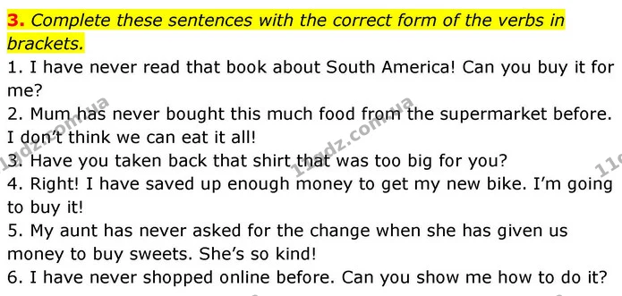 3. Complete these sentences with the correct form of the verbs in brackets. — ГДЗ робочий зошит Англійська мова 8 клас Гарет Джонс 2025
