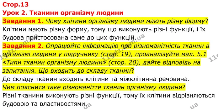 Стор. 13 — 1-2 — ГДЗ Робочий зошит біологія 8 клас Мирна — ГДЗ Робочий зошит біологія 8 клас Мирна