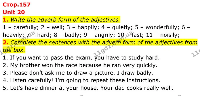 1. Write the adverb form of the adjectives. — ГДЗ Англійська мова 6 клас Коста (Prepare 6)