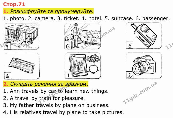 1. Розшифруйте та пронумеруйте. — ГДЗ Зошит Англійська мова 4 клас Косован (Карпюк)