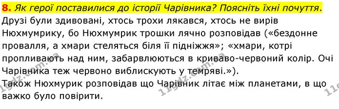 8. Як герої поставилися до історії Чарівника? Поясніть їхні почуття. — ГДЗ Зарубіжна література 5 клас Волощук 2022