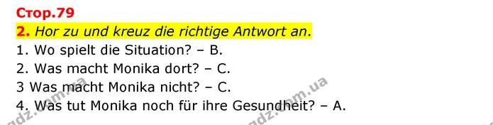 2. Hor zu und kreuz die richtige Antwort an. — ГДЗ Німецька мова 6 клас Басай (2023)