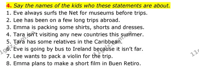 4. Say the names of the kids who these statements are about. — ГДЗ Англійська мова 6 клас Карпюк 2023