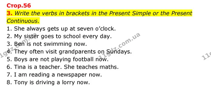 3. Write the verbs in brackets in the Present Simple or the Present Continuous. — ГДЗ Робочий зошит Англійська мова 5 клас Косован (Дж. Коста)