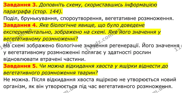 3. Доповніть схему, скориставшись інформацією параграфа (стор. 144). — ГДЗ Робочий зошит Біологія 7 клас Мирна 2024