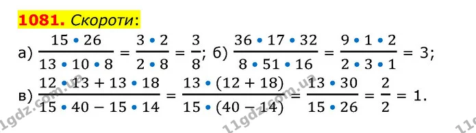 1081. Скороти: — ГДЗ Математика 6 клас Бевз 1-2 ч.