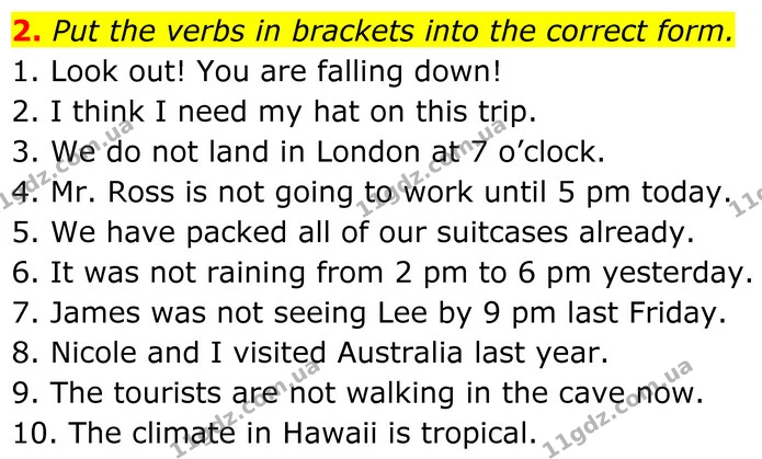 2. Put the verbs in brackets into the correct form. — ГДЗ Англійська мова 8 клас Карпюк 2025