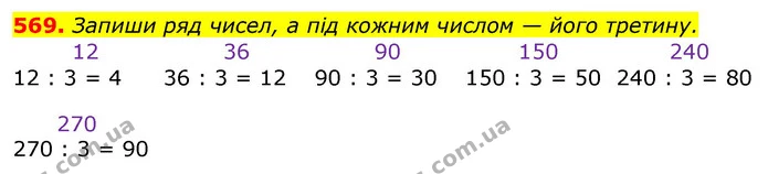 569. За даними таблиць склади обернені задачі. Розв’яжи їх. — ГДЗ Математика 3 клас Заїка 1-2 ч.