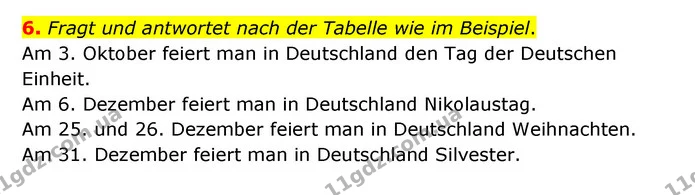 6. Fragt und antwortet nach der Tabelle wie im Beispiel. — ГДЗ Німецька мова 6 клас Басай (2023)