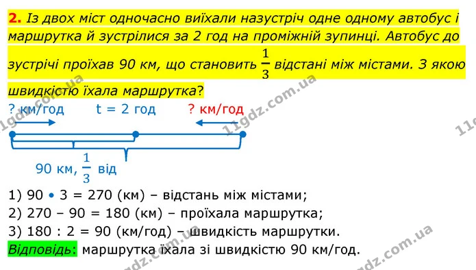 2. Із двох міст одночасно виїхали назустріч одне одному автобус і маршрутка й зустрілися за 2 год на проміжній зупинці. Автобус до — ГДЗ Математика 4 клас Скворцова