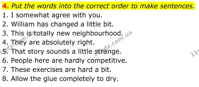 4. Put the words into the correct order to make sentences. — ГДЗ Англійська мова 8 клас Карпюк 2025