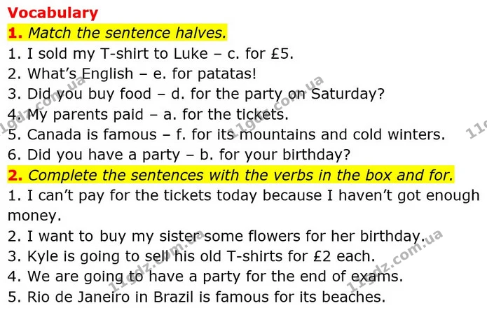 1. Match the sentence halves. — ГДЗ робочий зошит Англійська мова 6 клас Prepare