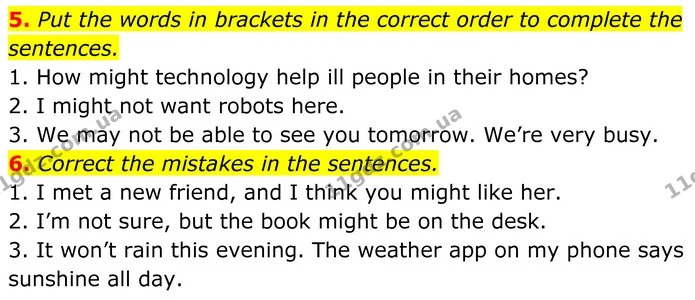 5. Put the words in brackets in the correct order to complete the sentences. — ГДЗ Англійська мова 7 клас Коста