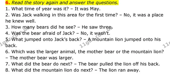 6. Read the story again and answer the questions. — ГДЗ Англійська мова 6 клас Коста (Prepare 6)