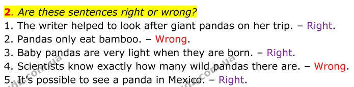 2. Are these sentences right or wrong? — ГДЗ Англійська мова 7 клас Коста