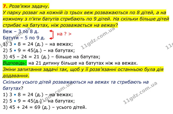 7. Розв’яжи задачу. — ГДЗ Математика 3 клас Скворцова 1-2 ч.