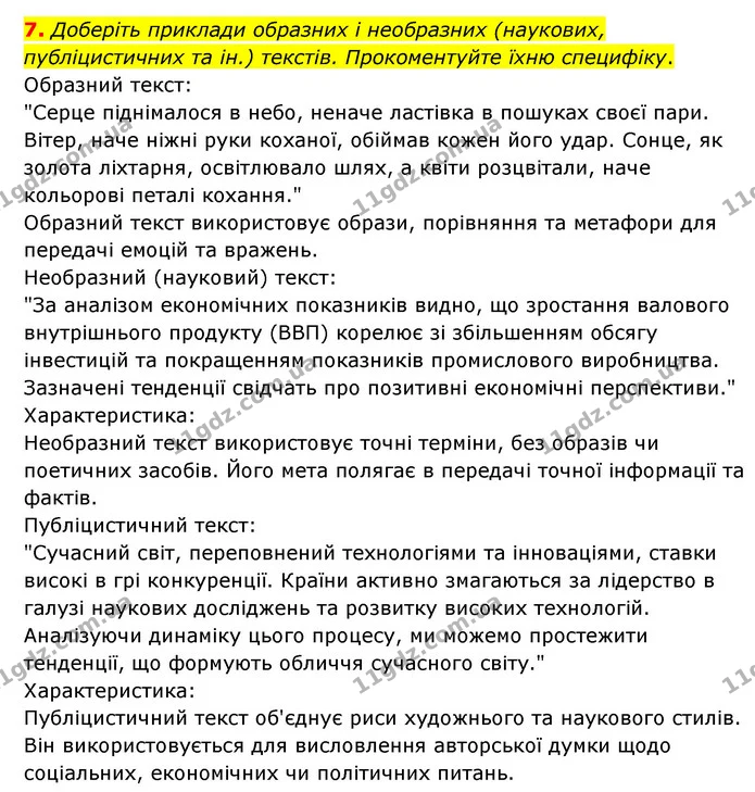 7. Доберіть приклади образних і необразних (наукових, публіцистичних та ін.) текстів. Прокоментуйте їхню специфіку. — ГДЗ Зарубіжна література 6 клас Ніколенко