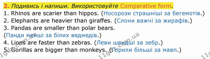 2. Подивись і напиши. Використовуйте Comparative form. — ГДЗ Зошит Англійська мова 4 клас Мітчелл