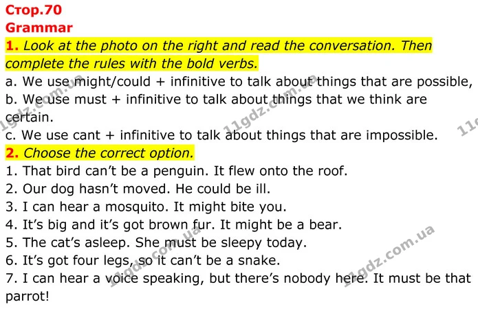 1. Look at the photo on the right and read the conversation. Then complete the rules with the bold verbs. — ГДЗ Англійська мова 8 клас Стайрінг (Prepare)