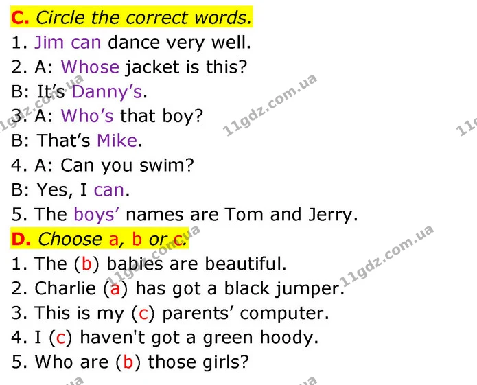 C. Circle the correct words. — ГДЗ зошит Англійська мова 5 клас Мітчелл