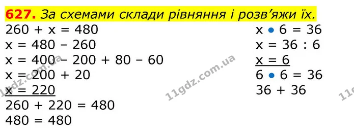 627. За схемами склади рівняння і розв’яжи їх. — ГДЗ Математика 3 клас Лишенко (1, 2 частина)