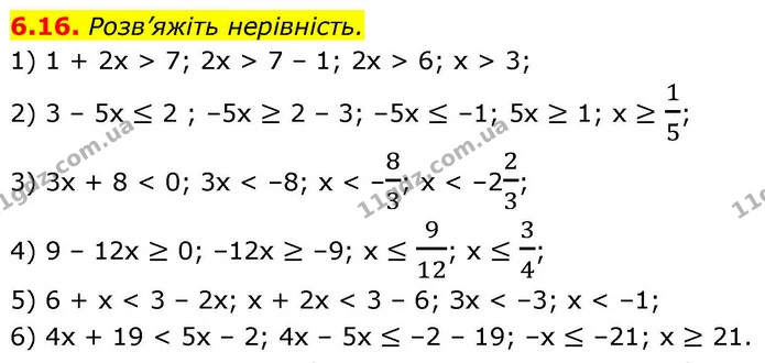 6.16. Розв’яжіть нерівність. — ГДЗ Алгебра 9 клас Істер