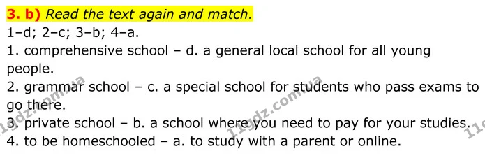 3. b) Read the text again and match. — ГДЗ Англійська мова 8 клас Карпюк 2025