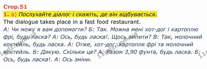 1. a) Послухайте діалог і скажіть, де він відбувається. — ГДЗ Англійська мова 5 клас Карпюк 2022