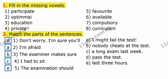 1. Fill in the missing vowels. — ГДЗ Робочий зошит англійська мова 10 клас Ходаковська
