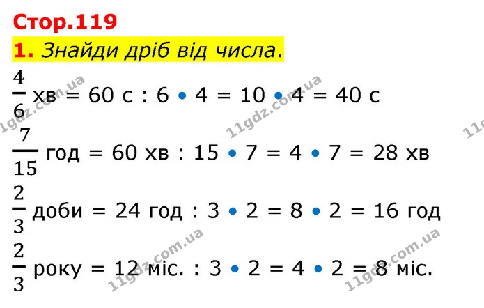 1. Знайди дріб від числа. — ГДЗ Математика 4 клас Скворцова