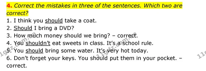 4. Correct the mistakes in three of the sentences. Which two are correct? — ГДЗ робочий зошит Англійська мова 6 клас Prepare