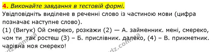 4. Виконайте завдання в тестовій формі. — ГДЗ Українська мова 7 клас Авраменко