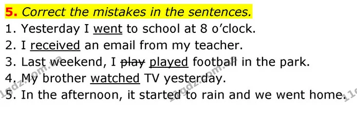 5. Correct the mistakes in the sentences. — ГДЗ робочий зошит Англійська мова 6 клас Prepare