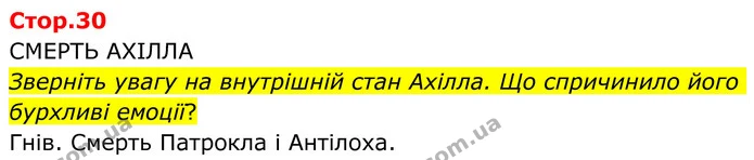 Зверніть увагу на внутрішній стан Ахілла. Що спричинило його бурхливі емоції? — ГДЗ Зарубіжна література 8 клас Ніколенко