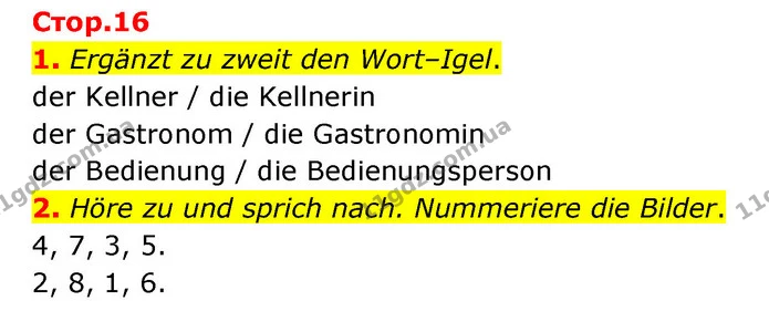 1. Ergänzt zu zweit den Wort–Igel. — ГДЗ Німецька мова 6 клас Сотникова 2 рік (2023)