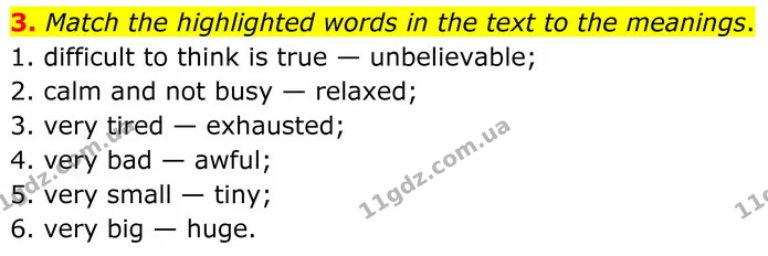 3. Match the highlighted words in the text to the meanings. — ГДЗ Англійська мова 8 клас Стайрінг (Prepare)