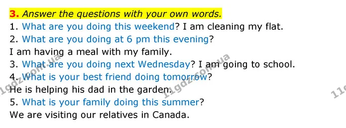 3. Answer the questions with your own words. — ГДЗ Зошит з граматики Англійська мова 5 клас Карпюк 2022