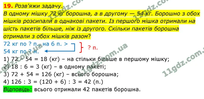 19. Розв'яжи задачу. — ГДЗ Математика 4 клас Логачевська 1-2 ч. 2021