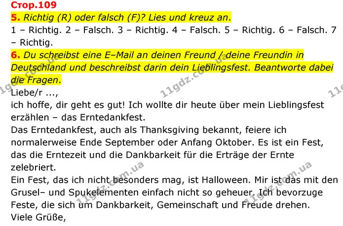 5. Richtig (R) oder falsch (F)? Lies und kreuz an. — ГДЗ Німецька мова 6 клас Басай (2023)