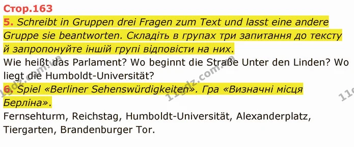 5. Schreibt in Gruppen drei Fragen zum Text und lasst eine andere Gruppe sie beantworten. Складіть в групах три запитання до тексту й — ГДЗ Німецька мова 5 клас Сотникова (1 рік)