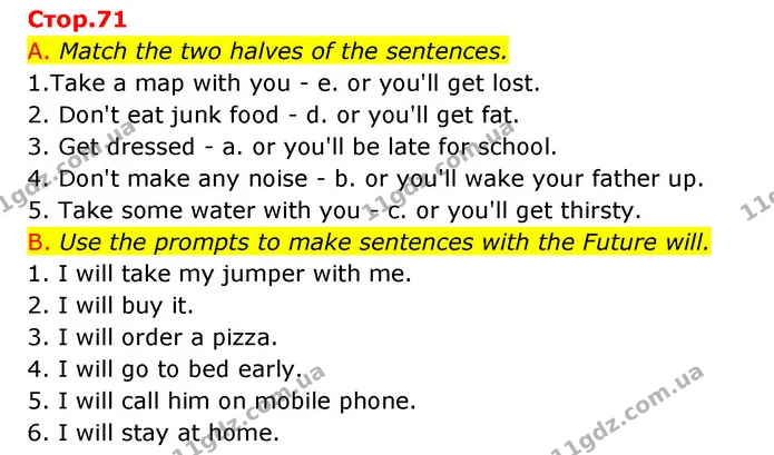A. Match the two halves of the sentences. — ГДЗ Зошит граматика Англійська мова Мітчелл
