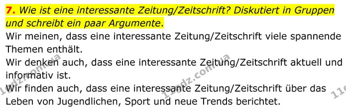 7. Macht eine Umfrage über eure Lieblingsfarben und erstellt ein Diagramm wie im Lehrbuch (S. 93, Üb. 8). Vergleicht dann die — ГДЗ робочий зошит Німецька мова 8 клас Сотникова