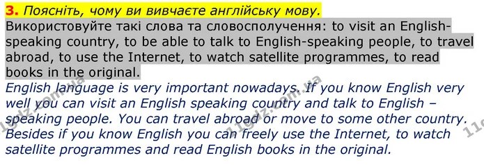 3. Поясніть, чому ви вивчаєте англійську мову. — ГДЗ Робочий зошит Англійська мова 7 клас Ходаковська, Несвіт