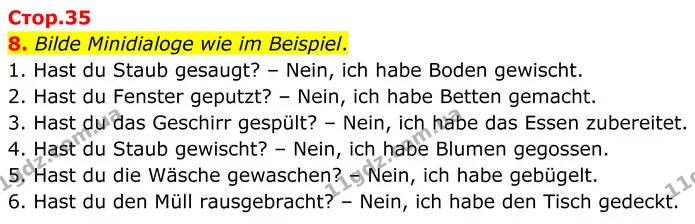 8. Bilde Minidialoge wie im Beispiel. — ГДЗ робочий зошит Німецька мова 8 клас Басай