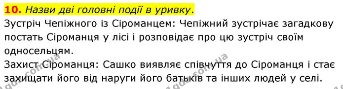 10. Назви дві головні події в уривку. — ГДЗ Українська література 6 клас Коваленко 2023