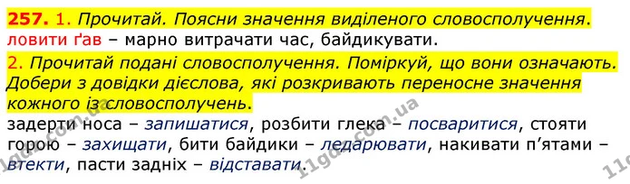257. 1. Прочитай. Поясни значення виділеного словосполучення. — ГДЗ Українська мова та читання 3 клас Коваленко (1 частина)