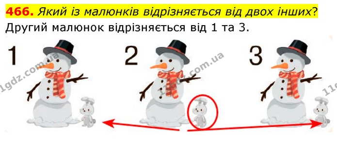 466. Який із малюнків відрізняється від двох інших? — ГДЗ Математика 6 клас Бевз 1-2 ч.